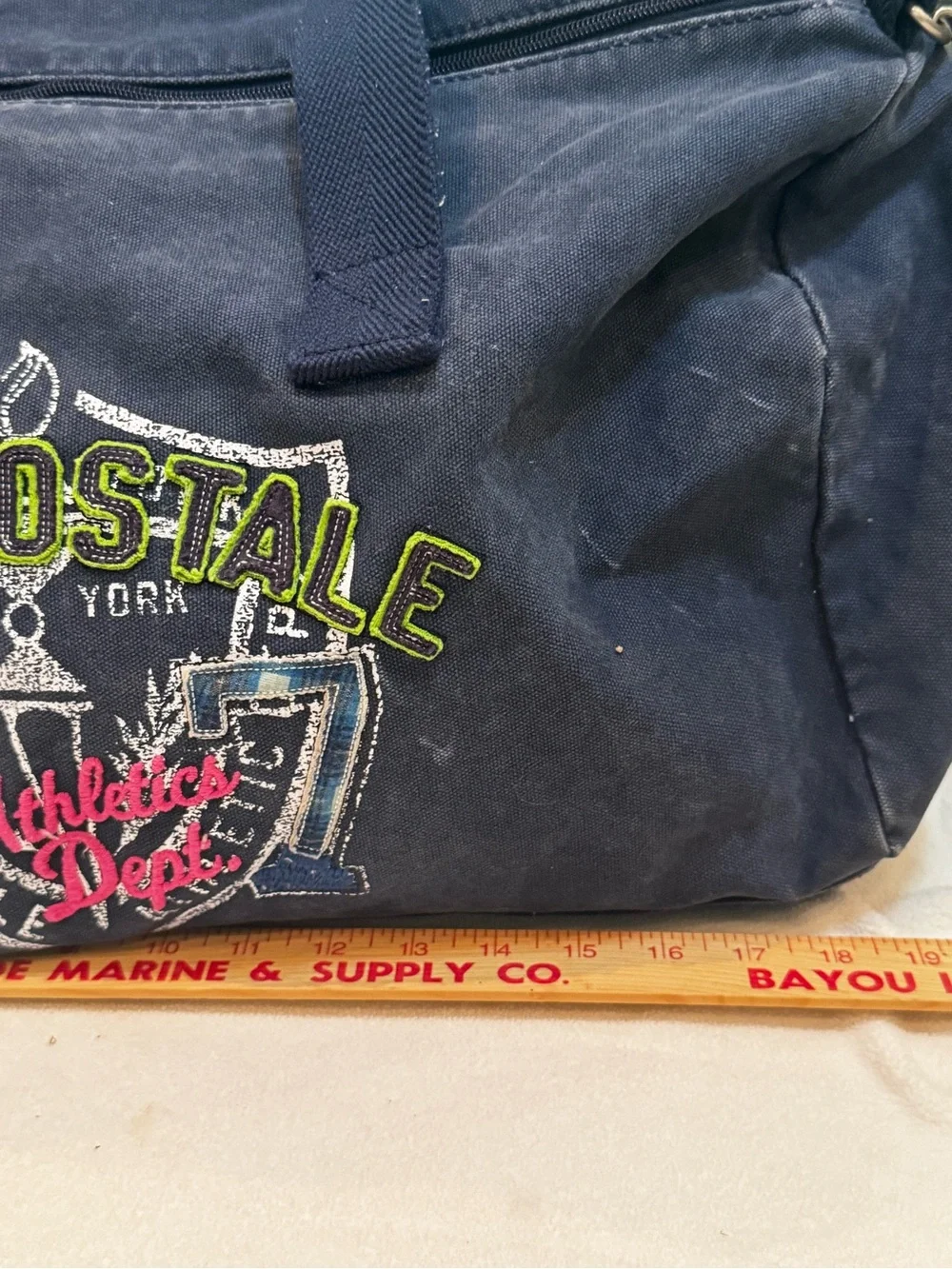 Aeropostale Navy Canvas Duffel with Embroidered Crest